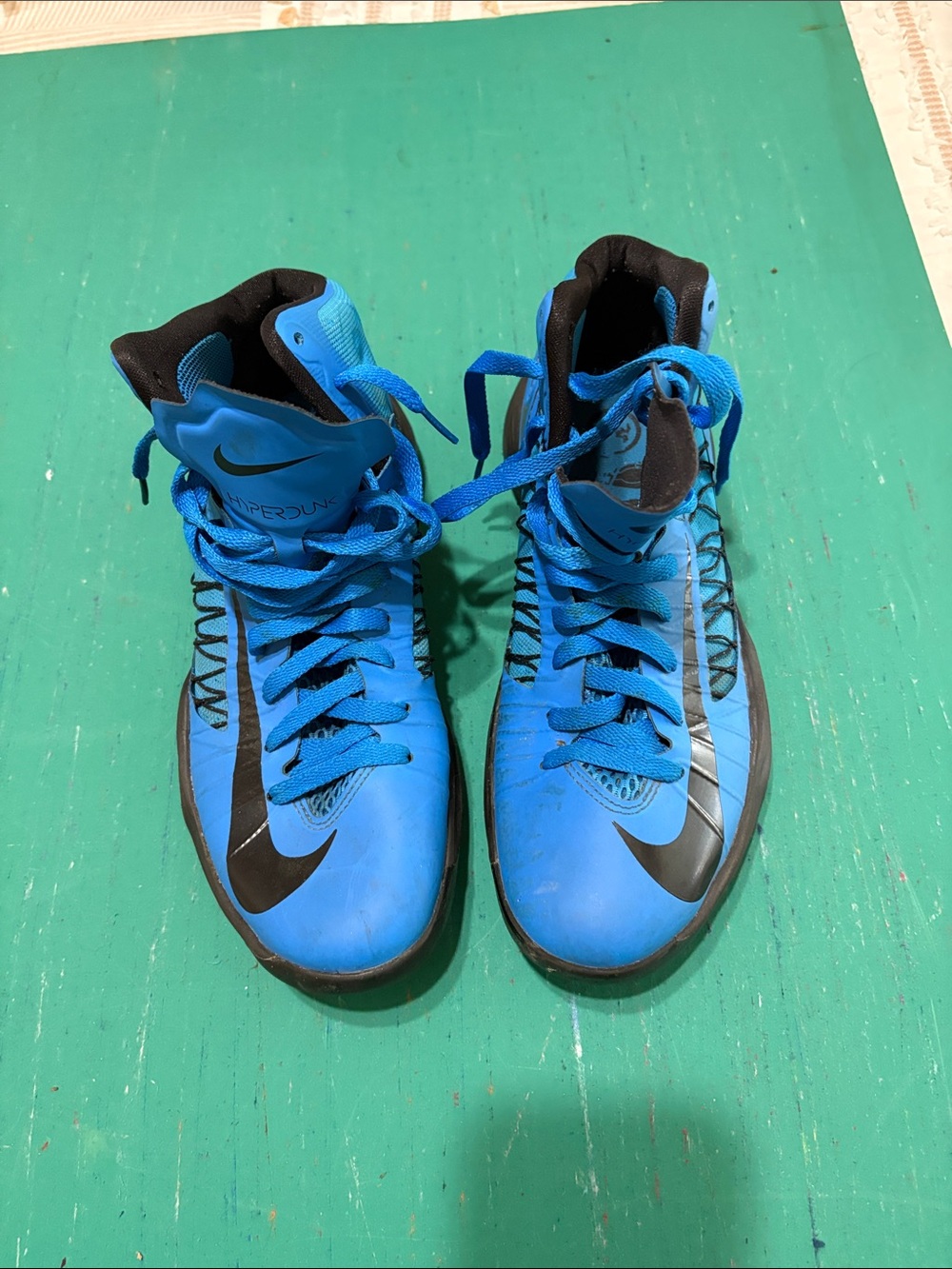 Nike Men’s Bright Blue and Black High-Top Basketball Sneakers